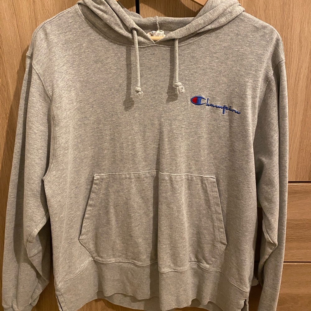Champion Gray Cotton Hoodie Unisex